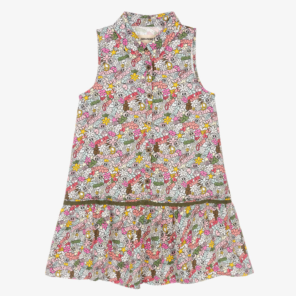 Zadig&Voltaire - Robe rose à fleurs fille | Childrensalon