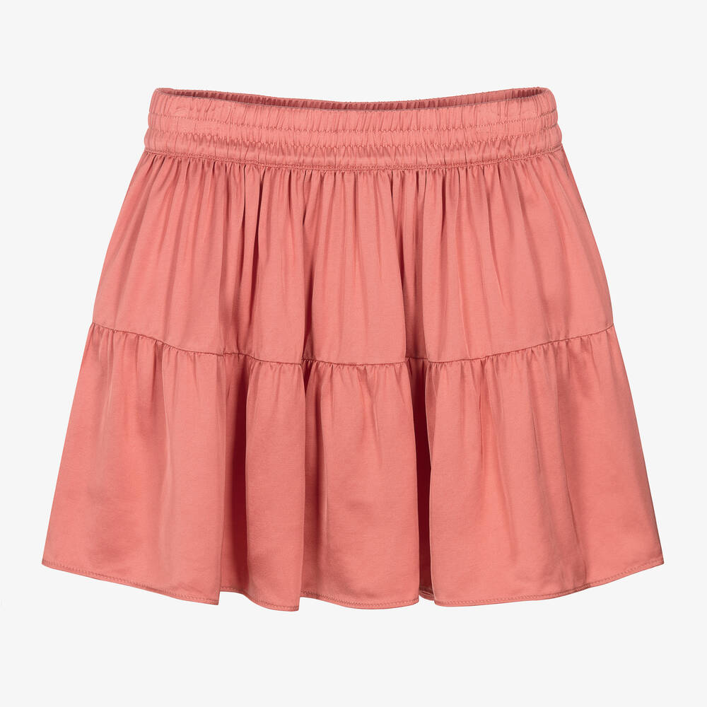 Zadig&Voltaire-Girls Pink Viscose Satin Skirt | Childrensalon Outlet