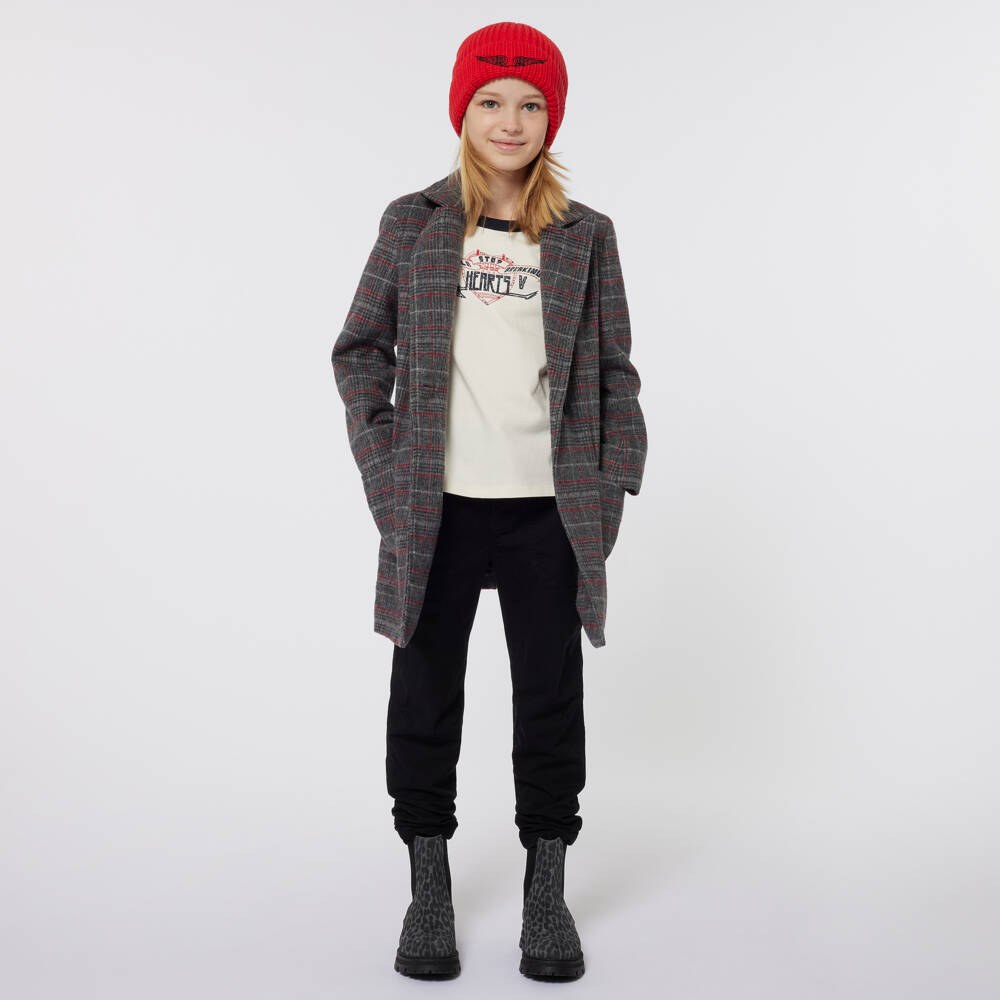 Zadig&Voltaire-Girls Plaid Wool Blend Coat | Childrensalon Outlet