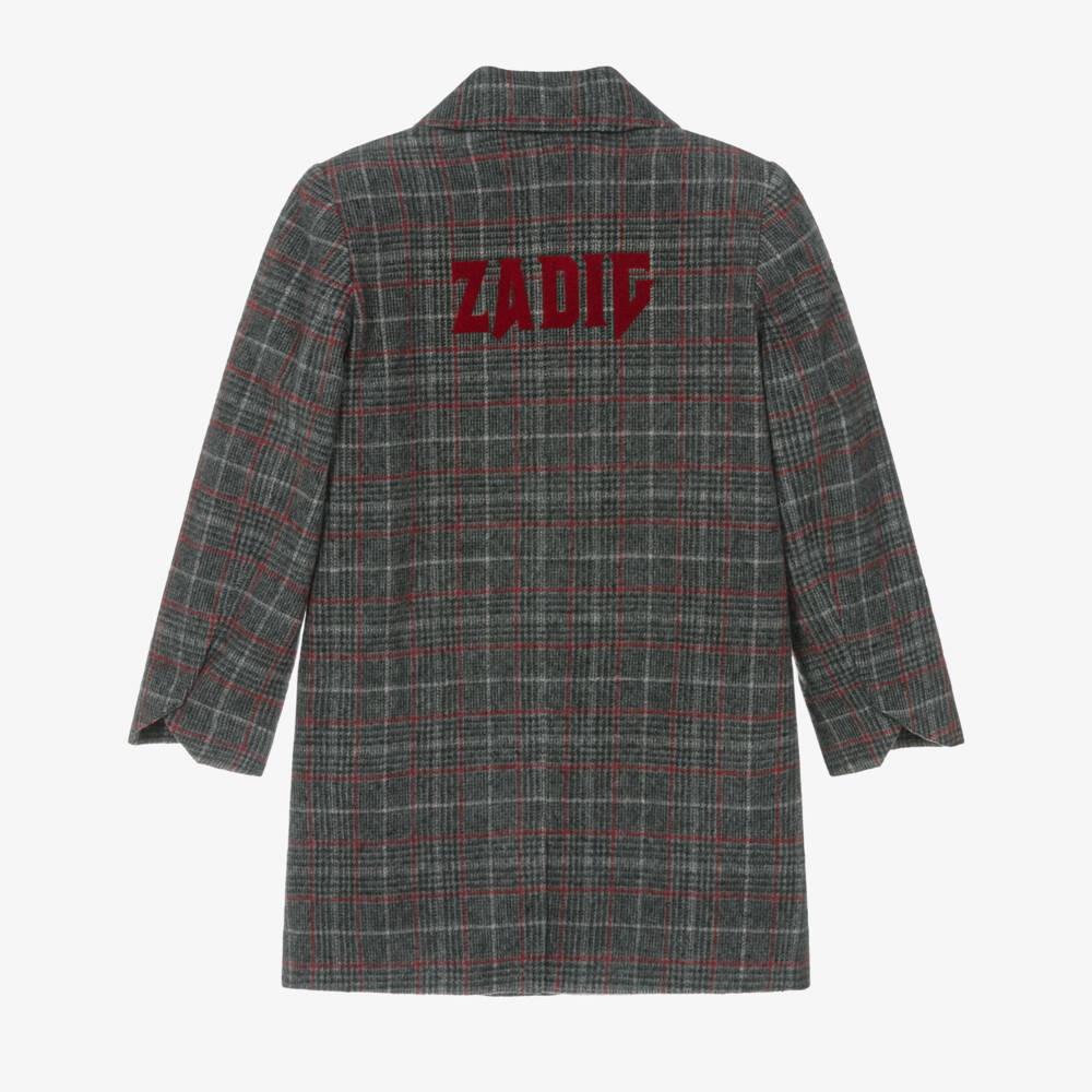 Zadig&Voltaire-Girls Plaid Wool Blend Coat | Childrensalon Outlet