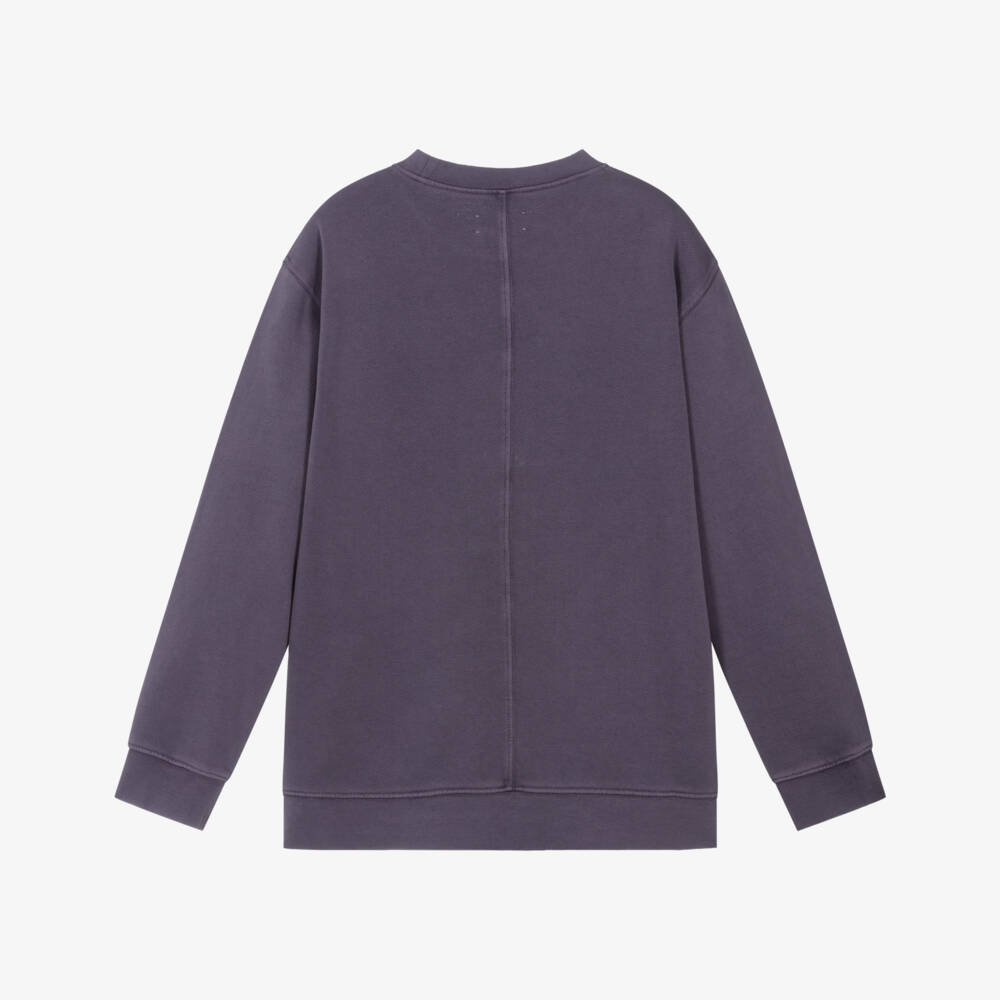 Zadig&Voltaire-Girls Purple Cotton Oversized Rhinestone Logo Sweatshirt | Childrensalon Outlet