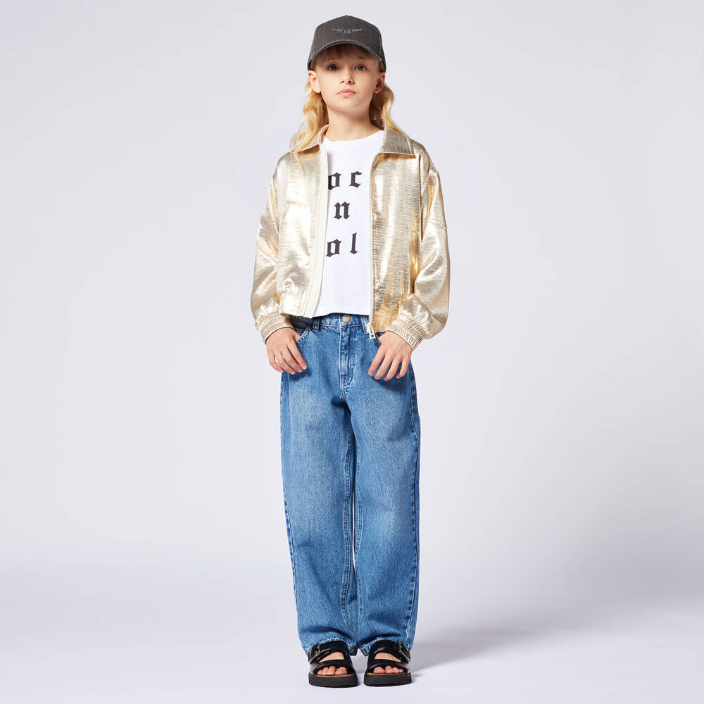 Zadig&Voltaire-جاكيت طيران ذهبي لامع للبنات | Childrensalon Outlet