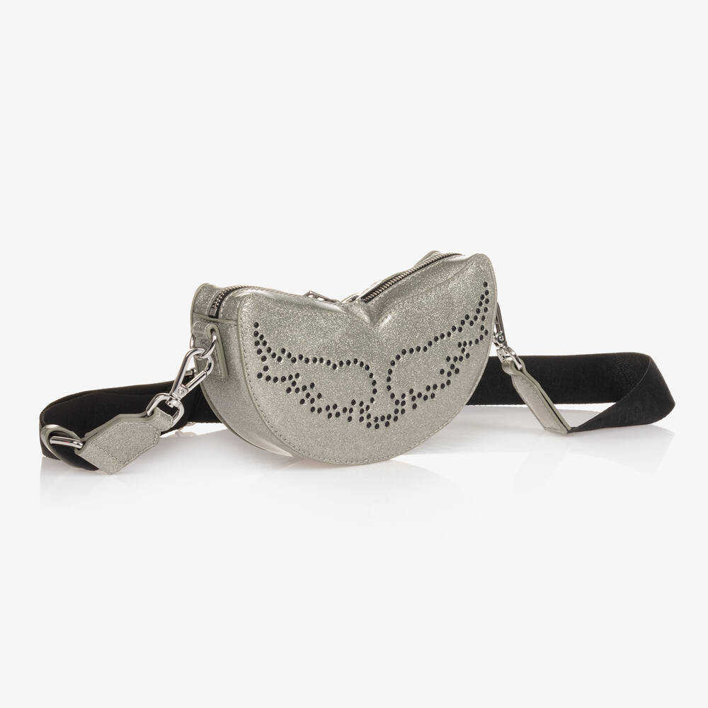 Zadig&Voltaire-Girls Silver Glitter Wings Bag (19cm) | Childrensalon Outlet