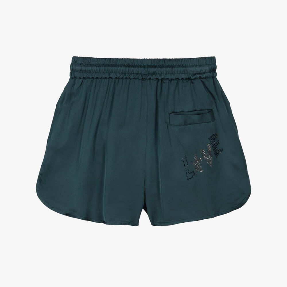 Zadig&Voltaire-شورت ساتان تركواز للبنات | Childrensalon Outlet