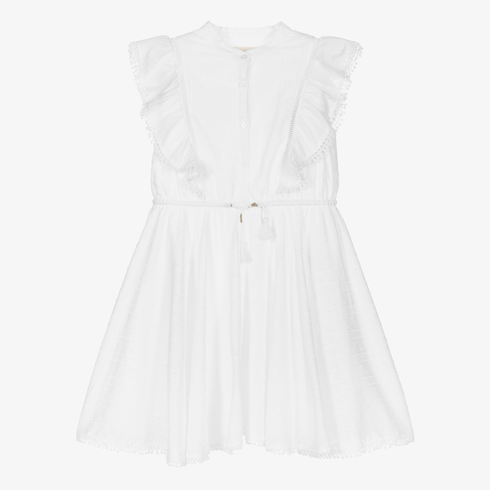 Zadig&Voltaire - Girls White Cotton Dress | Childrensalon