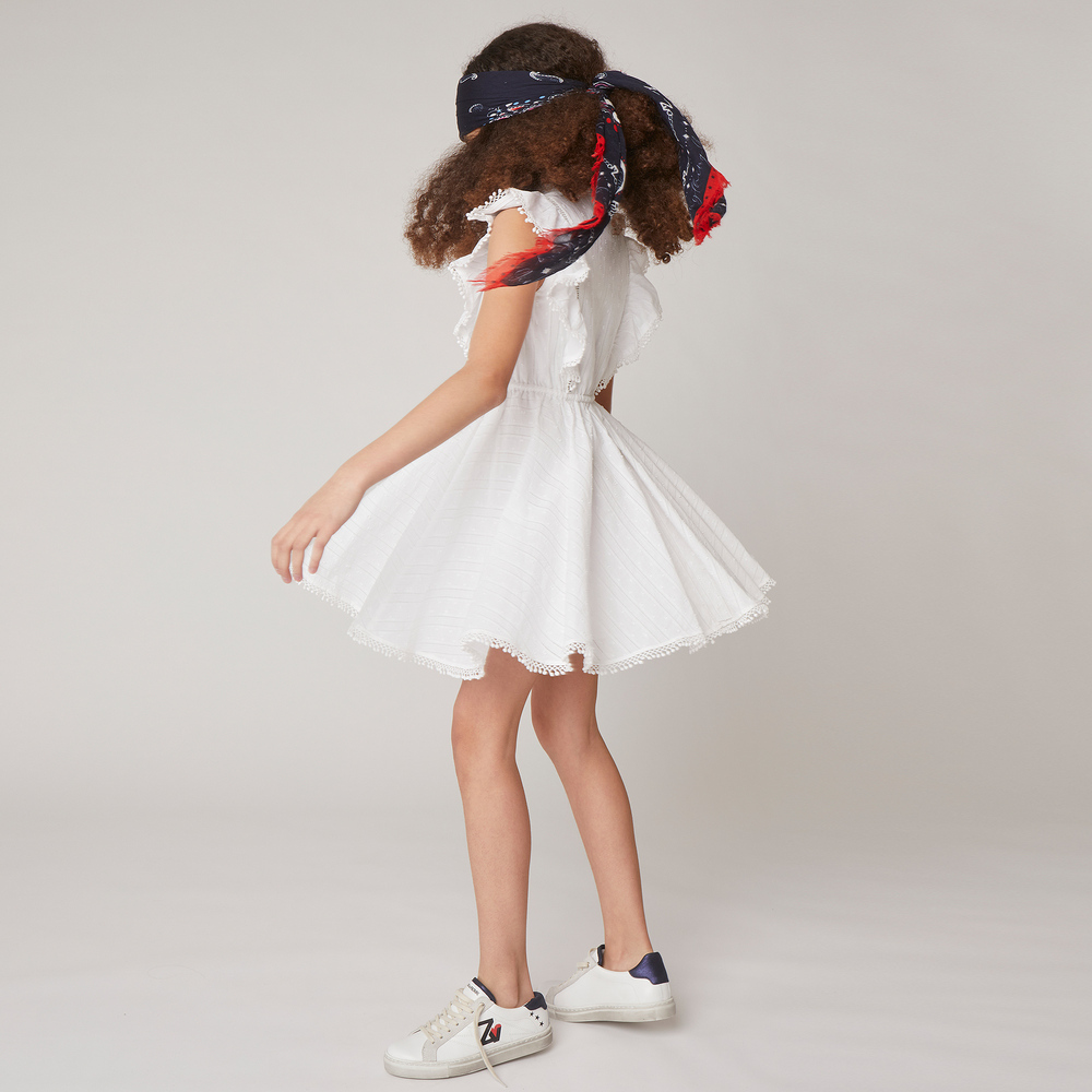 Zadig Voltaire Robe blanche en coton Fille