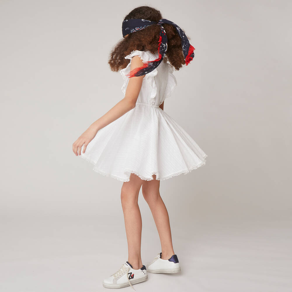 Zadig&Voltaire - Girls White Cotton Dress | Childrensalon Outlet