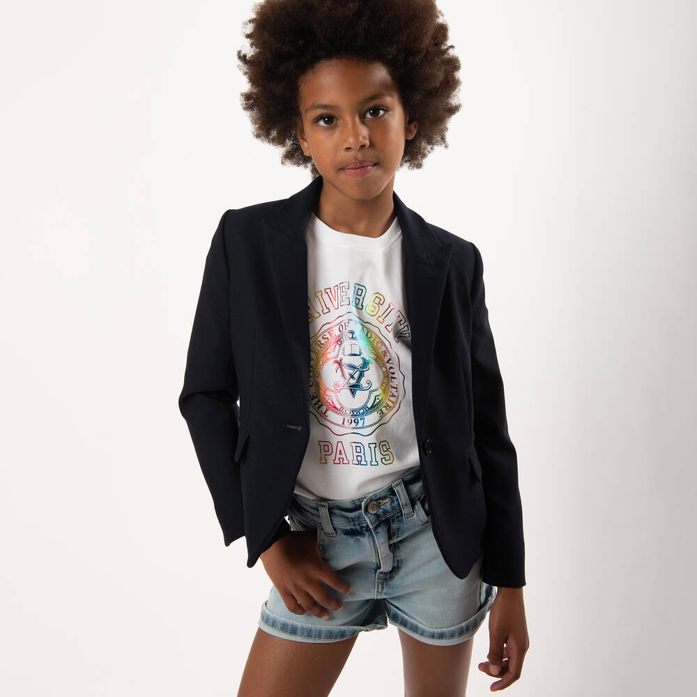 Zadig&Voltaire-Girls White Cotton Logo T-Shirt | Childrensalon Outlet