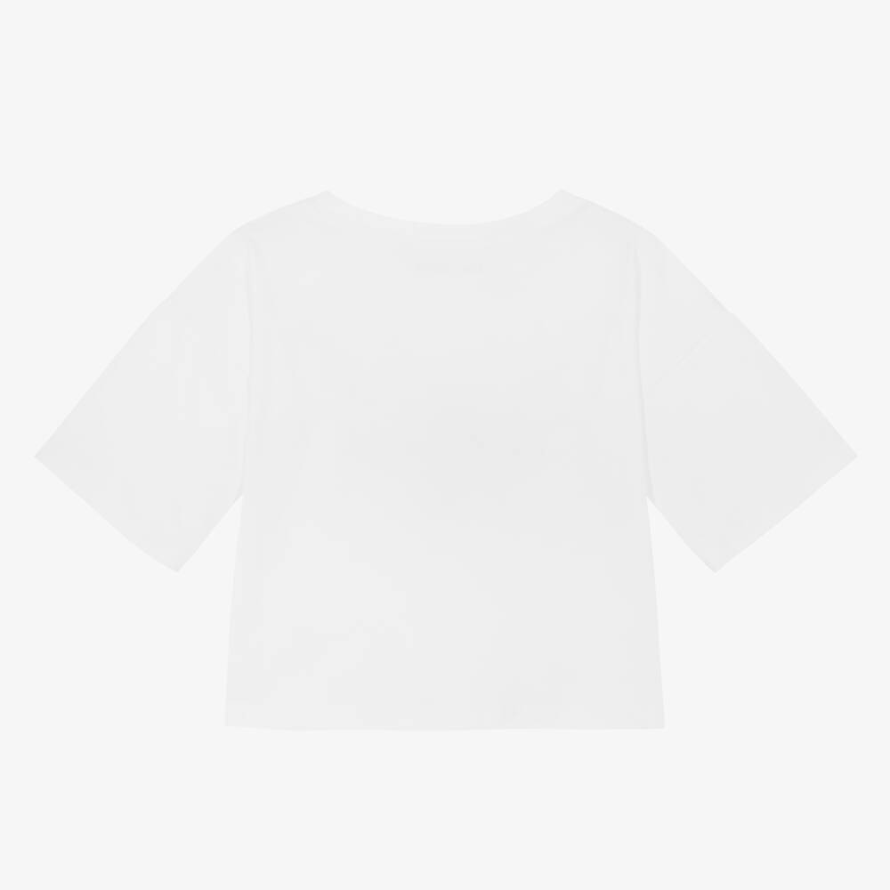 Zadig&Voltaire-Girls White Cotton Logo T-Shirt | Childrensalon Outlet