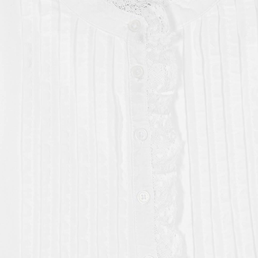 Zadig&Voltaire-Белая хлопковая блузка с рюшами | Childrensalon Outlet