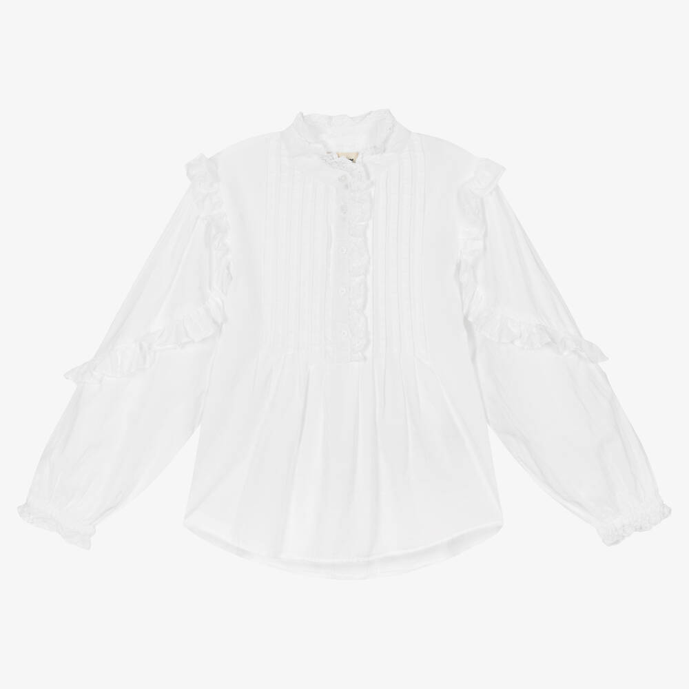 Zadig&Voltaire - Белая хлопковая блузка с рюшами | Childrensalon