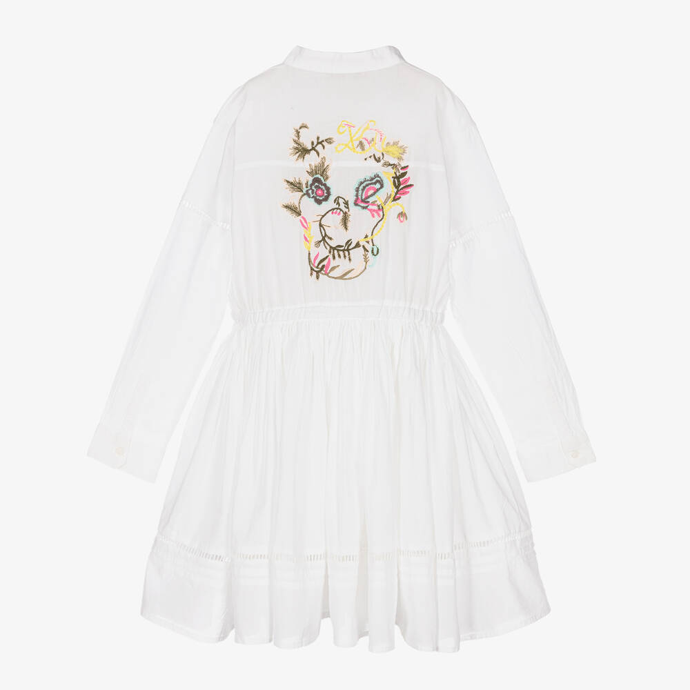 Zadig&Voltaire-Белое платье из органического хлопка с вышивкой | Childrensalon Outlet
