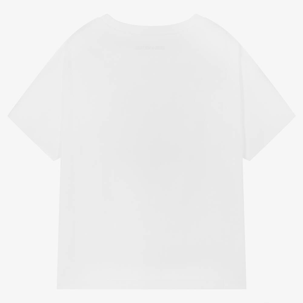 Zadig&Voltaire-Белая футболка oversize из органического хлопка | Childrensalon Outlet