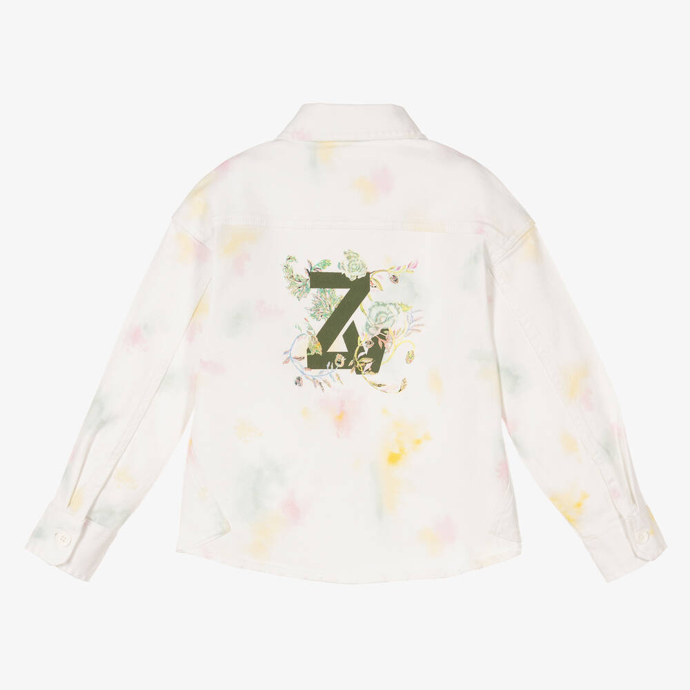 Zadig&Voltaire-جاكيت قطن دنيم لون أبيض للبنات | Childrensalon Outlet