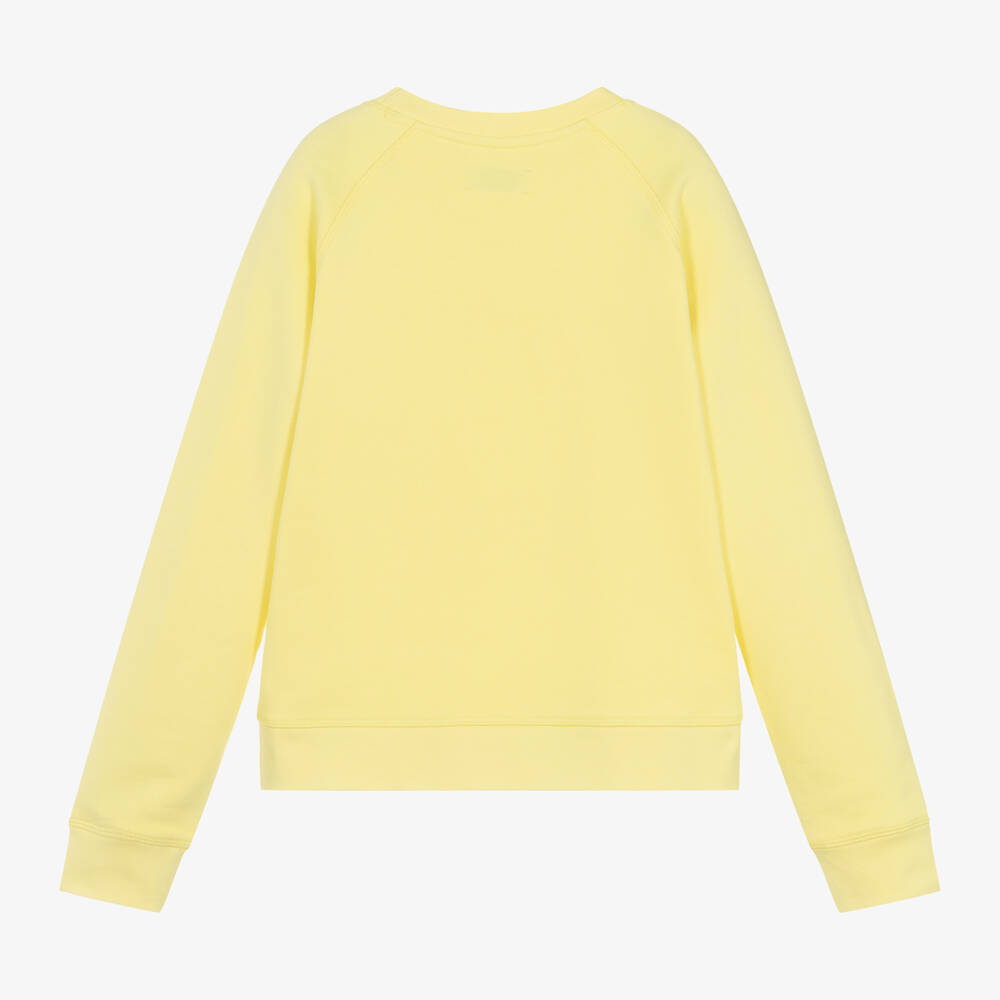 Zadig&Voltaire-سويتشيرت قطن لون أصفر بطبعة ورود للبنات | Childrensalon Outlet