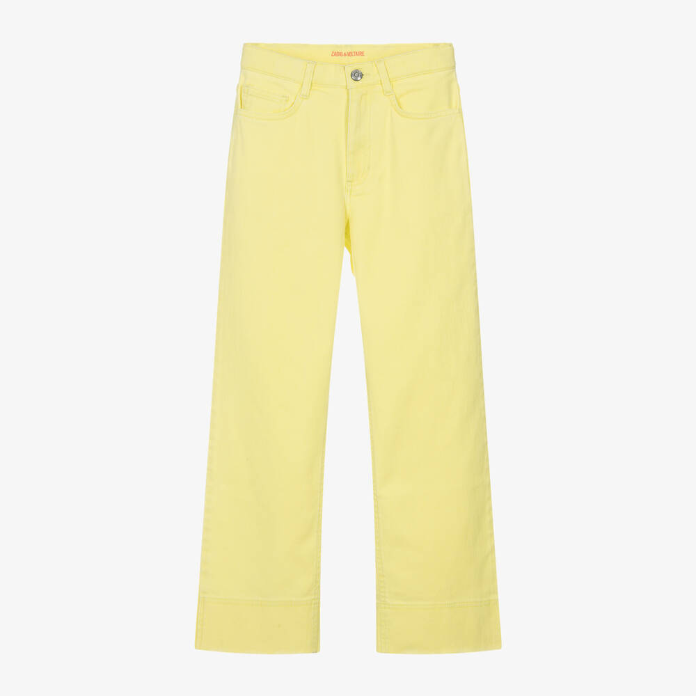 Zadig&Voltaire-Girls Yellow Denim High-Waisted Jeans | Childrensalon Outlet