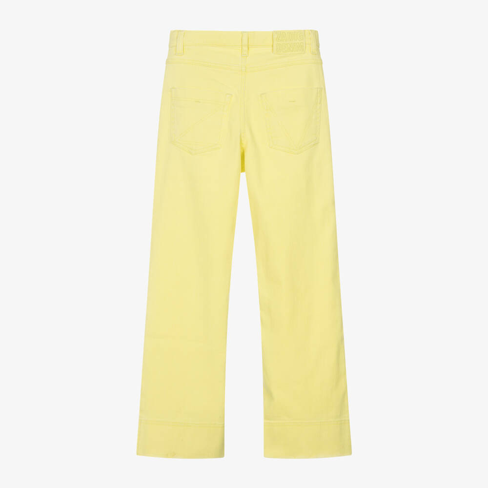 Zadig Voltaire Girls Yellow Denim High Waisted Jeans Childrensalon Outlet