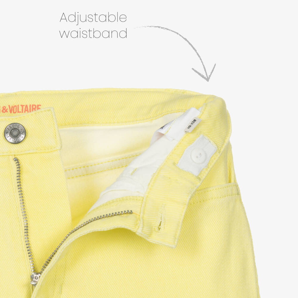 Zadig&Voltaire-Girls Yellow Denim High-Waisted Jeans | Childrensalon Outlet