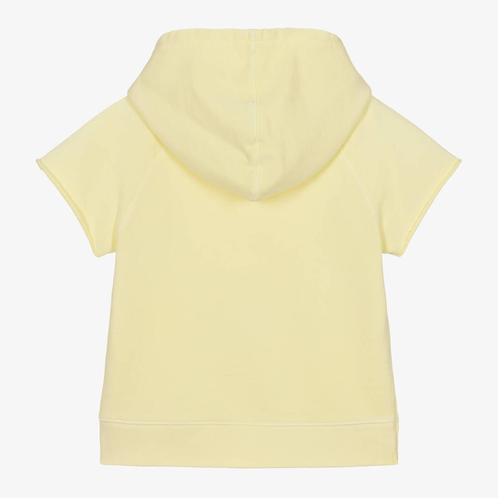 Zadig&Voltaire-Girls Yellow Logo Short Sleeved Hoodie | Childrensalon Outlet