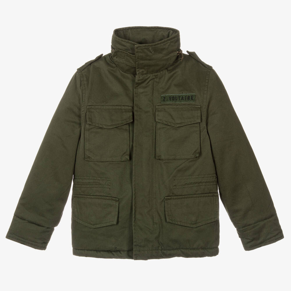 Zadig&Voltaire - Green Cotton Parka Coat | Childrensalon