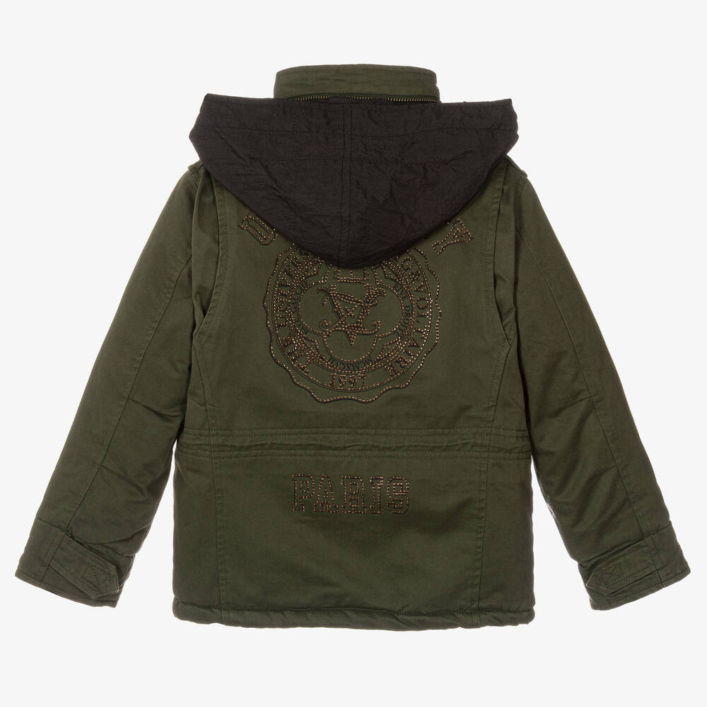 Zadig&Voltaire-معطف باركا قطن تويل لون أخضر | Childrensalon Outlet
