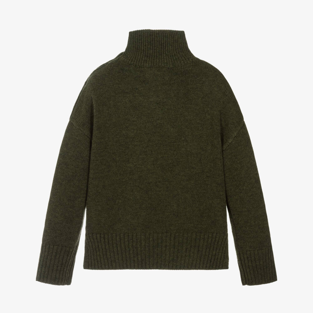 Zadig&Voltaire-Green High Neck Embro Logo Sweater | Childrensalon Outlet