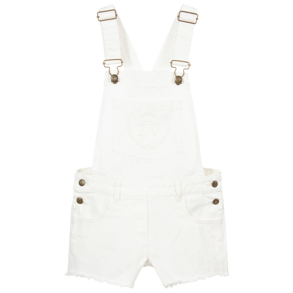Zadig&Voltaire-شورت دانغري قطن دنيم لون أبيض للبنات | Childrensalon Outlet
