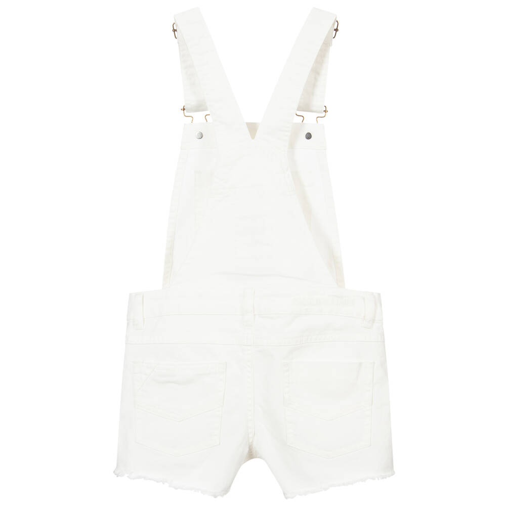 Zadig&Voltaire-Ivory Denim Dungaree Shorts | Childrensalon Outlet