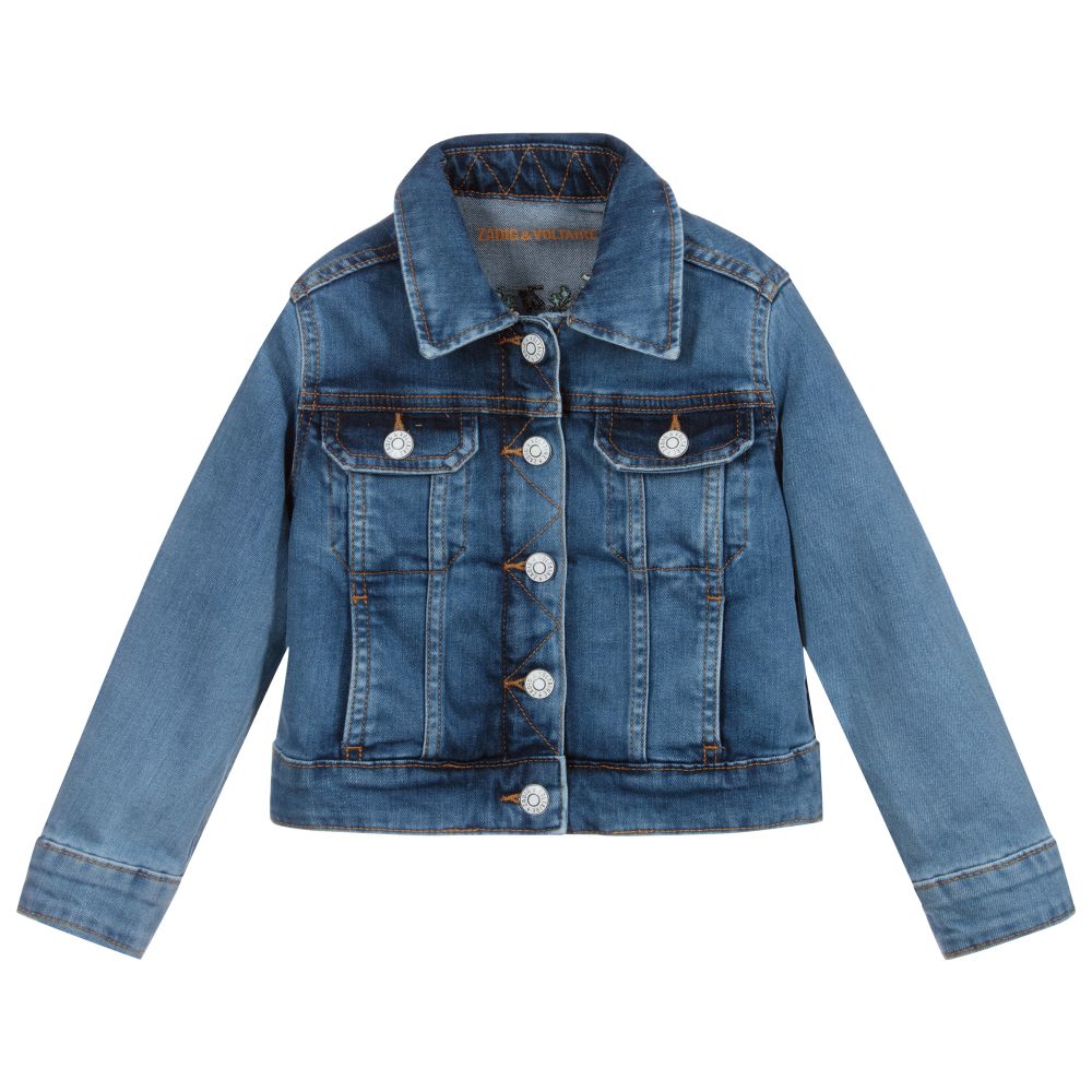 Zadig&Voltaire - Veste bleue en denim Fille | Childrensalon