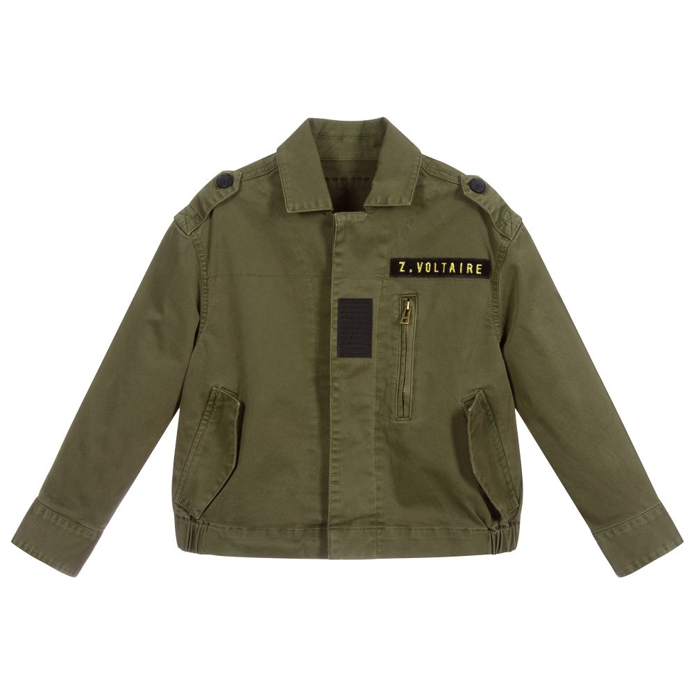 Zadig&Voltaire - Khaki Green Cotton Jacket | Childrensalon
