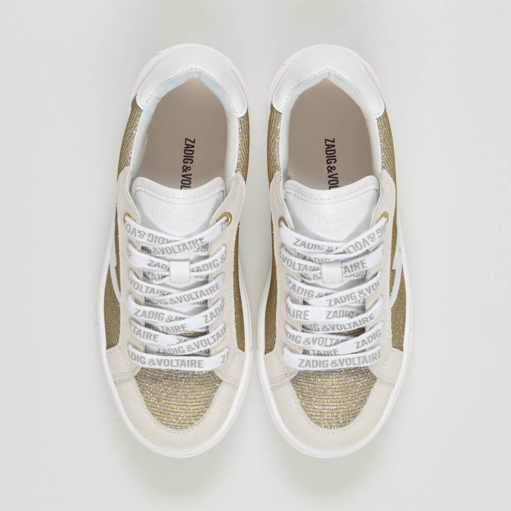 Zadig&Voltaire-Preloved Girls Gold & Silver Glitter Trainers (EU33 / UK1) | Childrensalon Outlet
