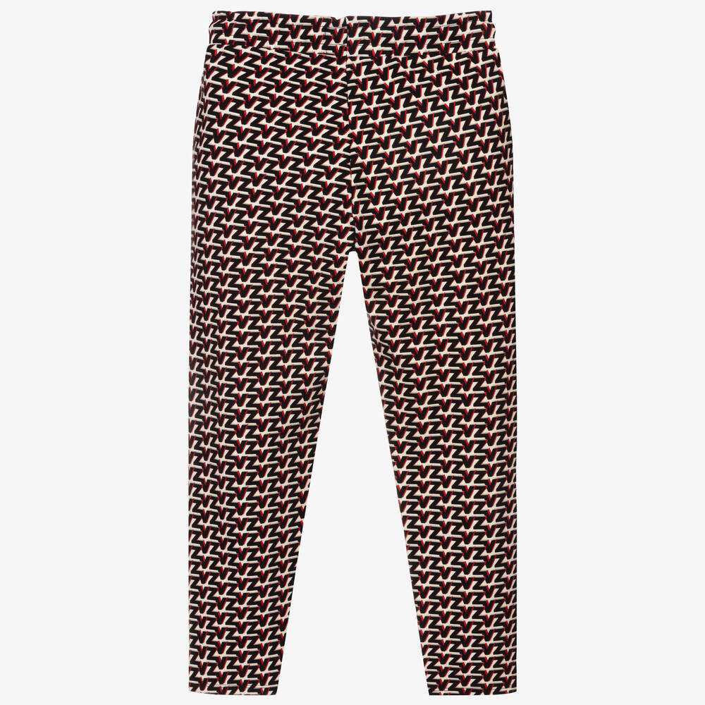Zadig&Voltaire-بنطلون مزيج فيسكوز لون أحمر وأسود للبنات | Childrensalon Outlet