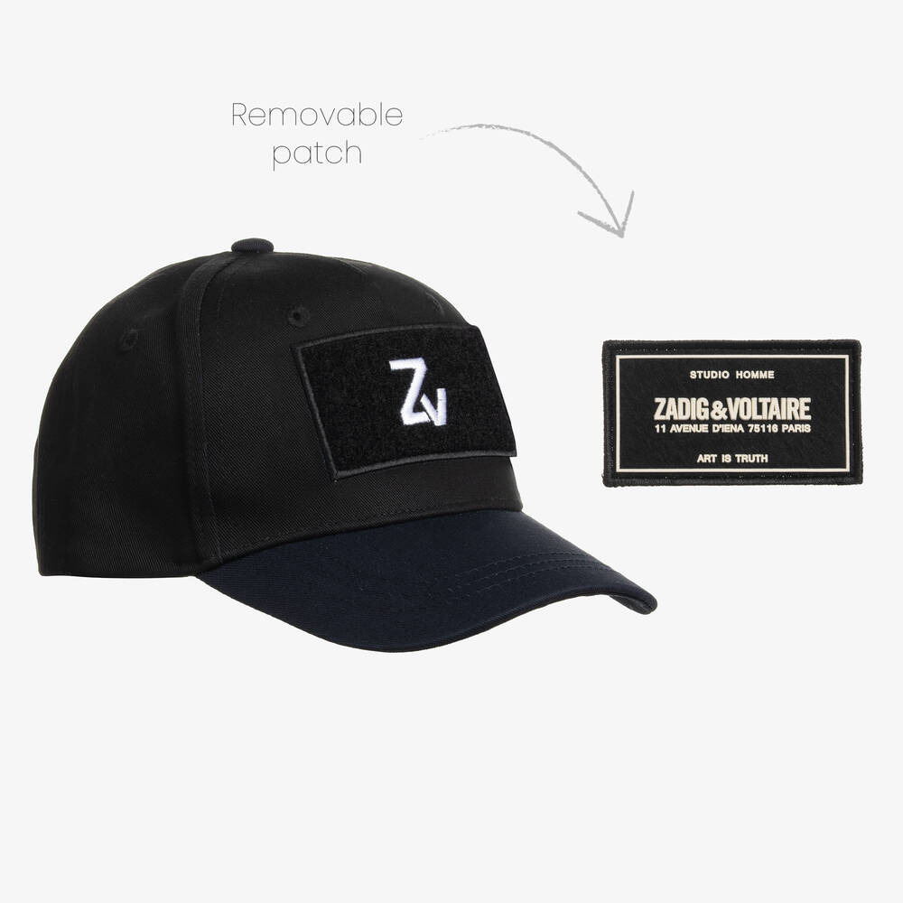 Zadig&Voltaire-Teen Black & Blue Cotton Cap | Childrensalon Outlet