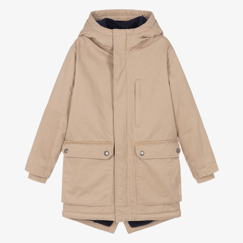 Zadig&Voltaire - Teen Boys Beige Hooded Parka Coat | Childrensalon