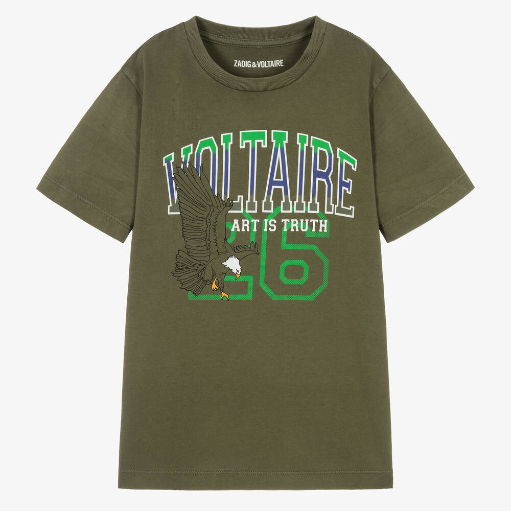 Zadig&Voltaire - Зеленая хлопковая футболка для мальчиков-подростков | Childrensalon