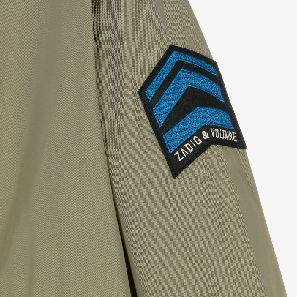 Zadig&Voltaire-معطف باركا تينز ولادي لون أخضر كاكي | Childrensalon Outlet