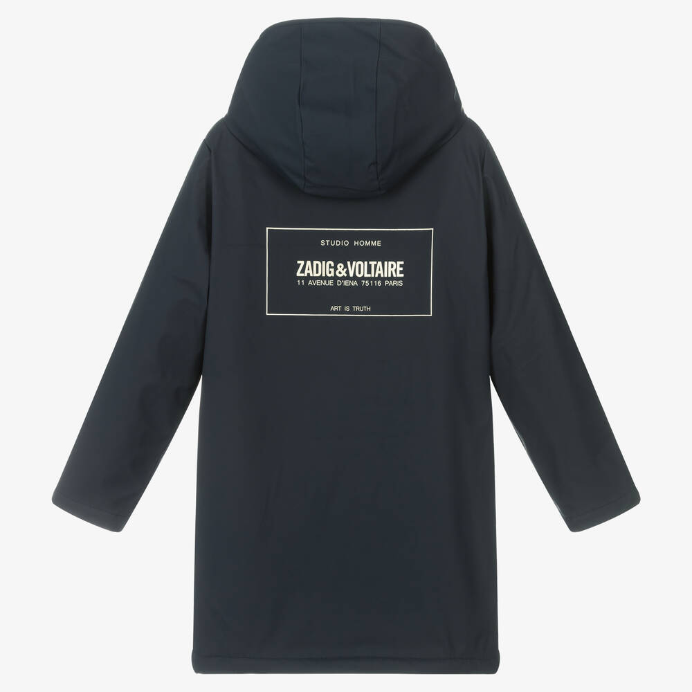 Zadig&Voltaire-Teen Boys Navy Blue Parka Coat | Childrensalon Outlet