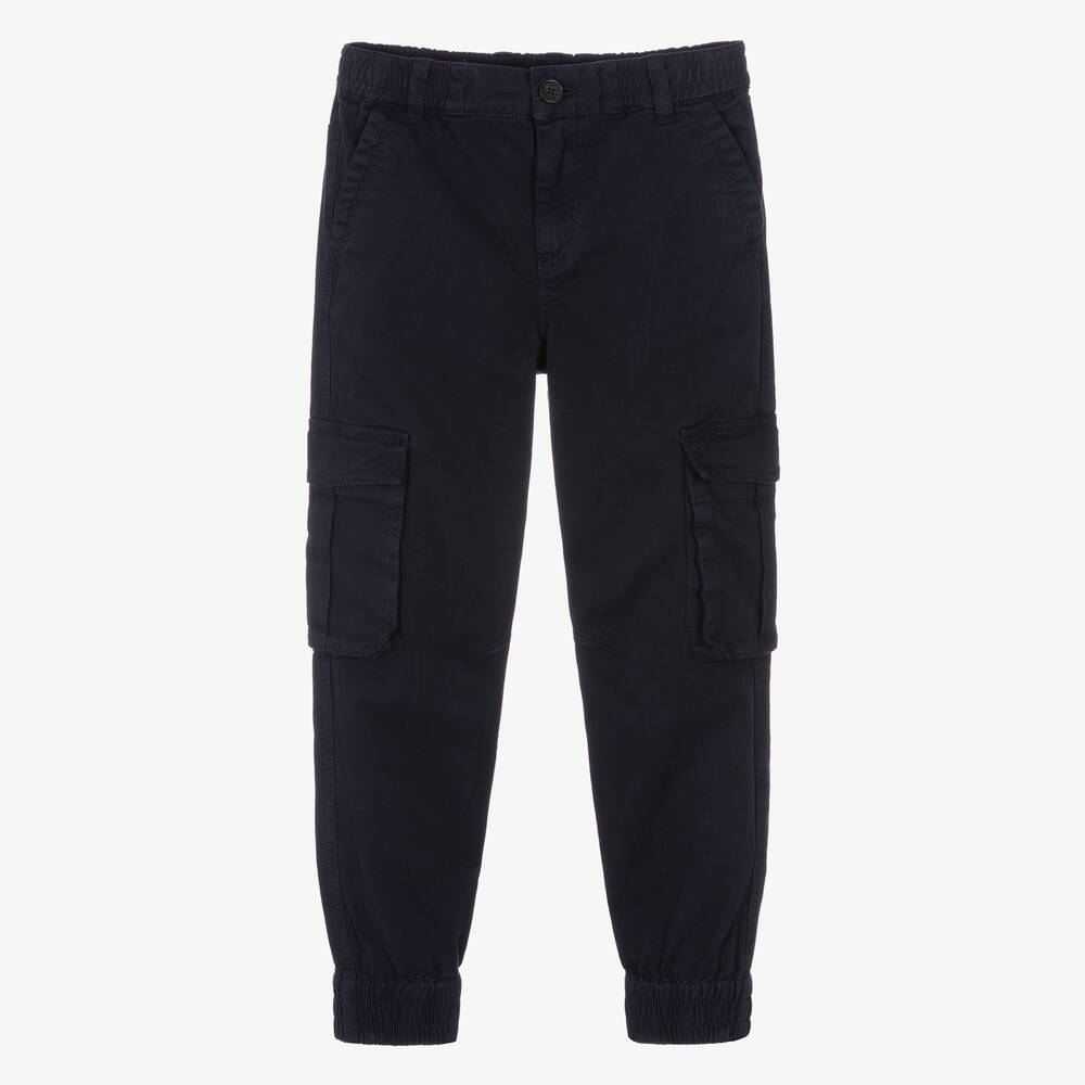 Zadig&Voltaire-Teen Boys Navy Blue Twill Cargo Trousers | Childrensalon Outlet