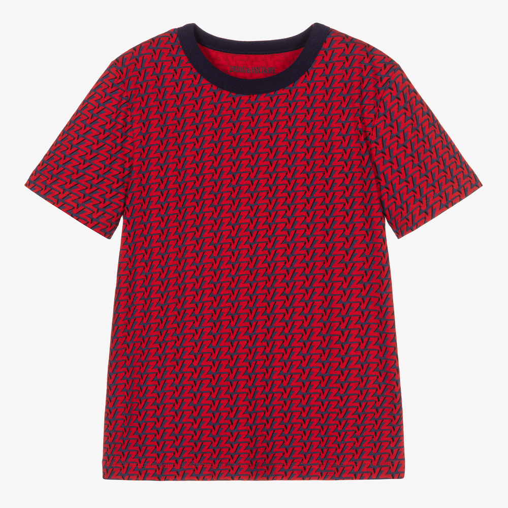 Zadig&Voltaire - T-shirt rouge/bleu Ado garçon | Childrensalon