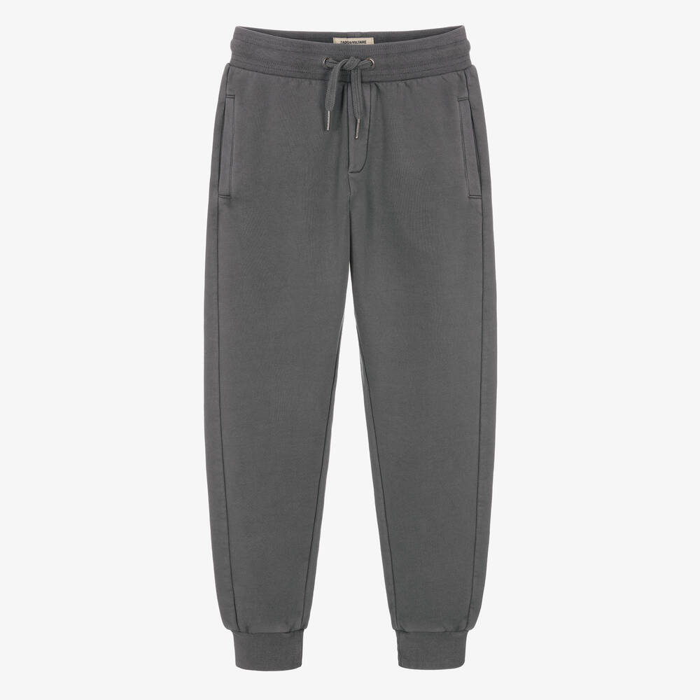 Zadig&Voltaire - Teen Boys Washed Grey Cotton Joggers | Childrensalon