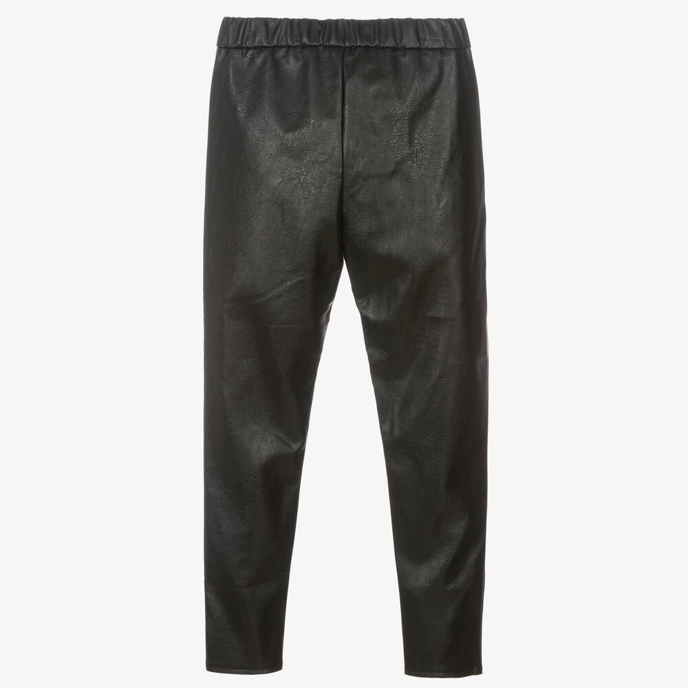 Zadig&Voltaire-بنطلون تينز بناتي جلد صناعي لون أسود | Childrensalon Outlet