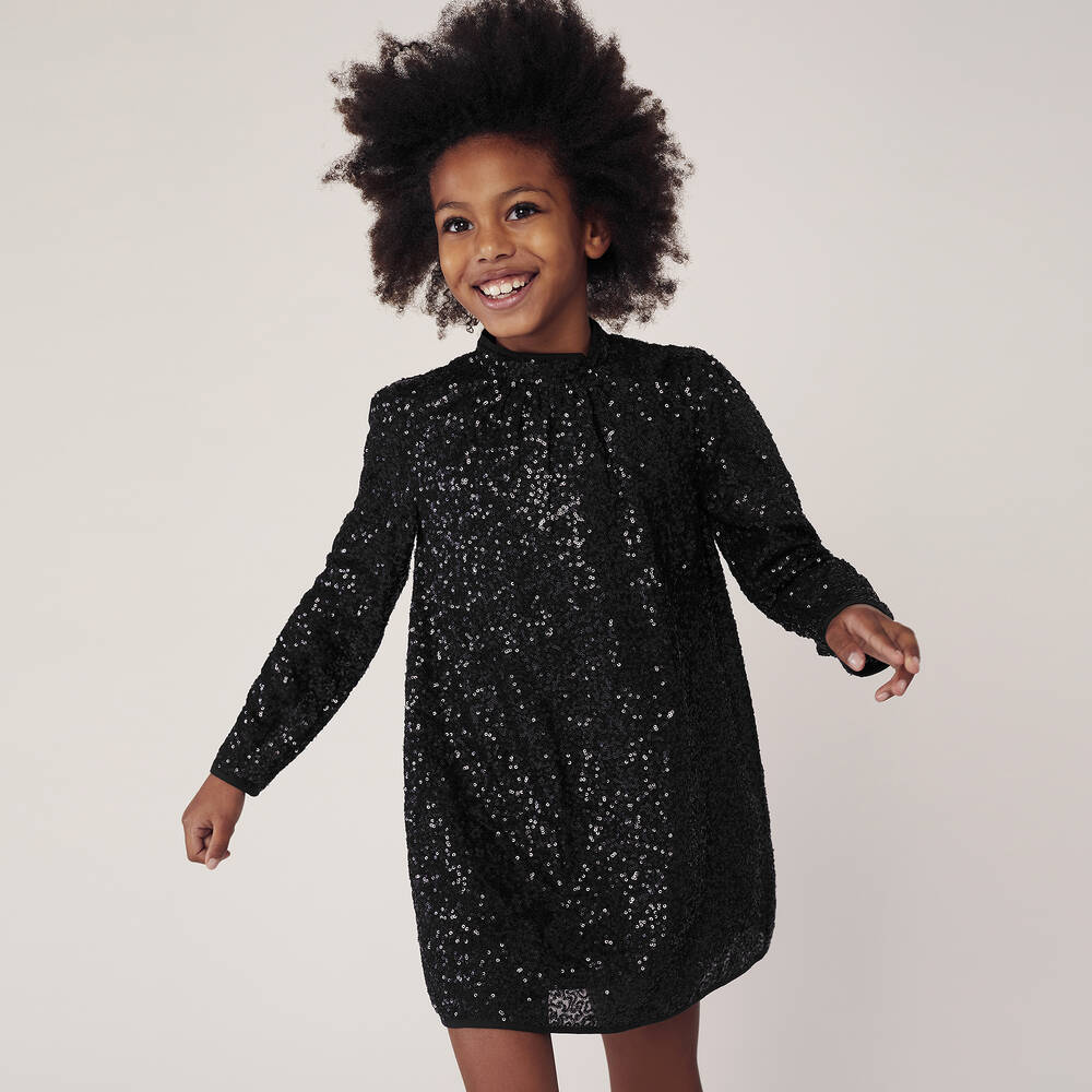Little girl new arrivals black sequin dress