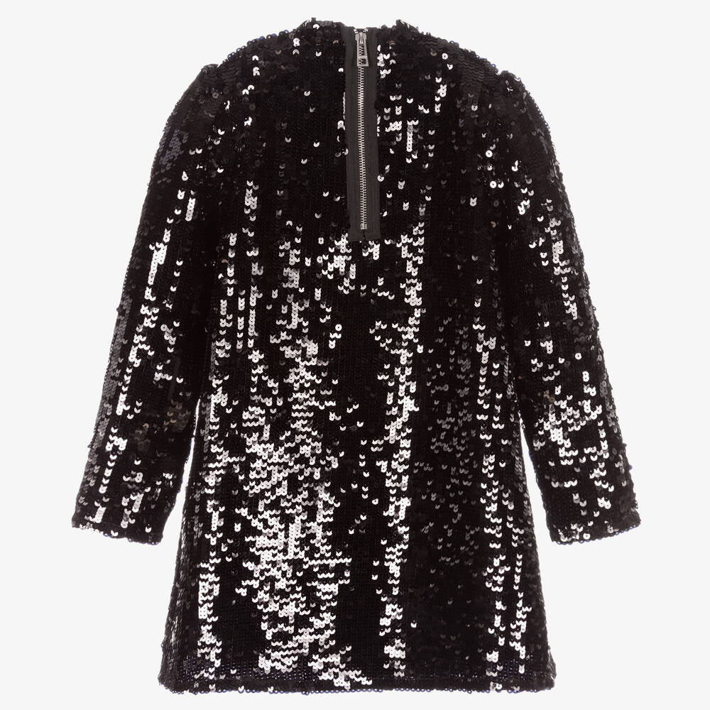 Zadig&Voltaire-فستان تينز بناتي مزين بترتر لون أسود | Childrensalon Outlet