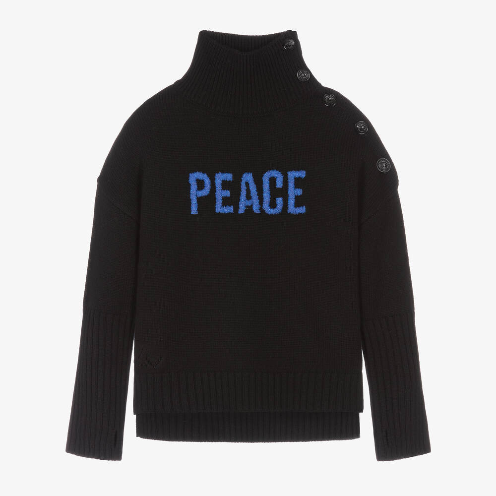 Zadig&Voltaire - Teen Girls Black Wool Turtleneck Sweater | Childrensalon