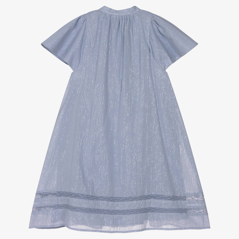 Zadig&Voltaire-Teen Girls Blue & Silver Cotton Dress | Childrensalon Outlet