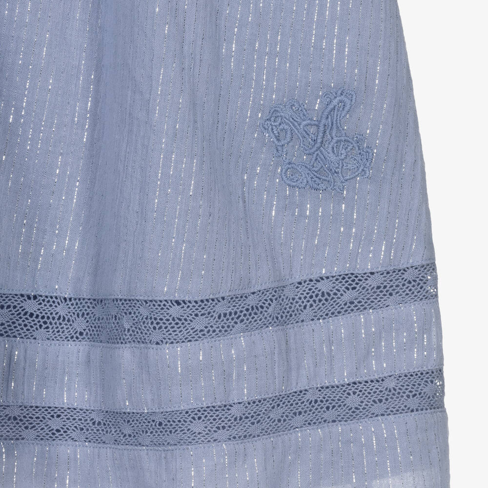 Zadig&Voltaire-Teen Girls Blue & Silver Cotton Dress | Childrensalon Outlet