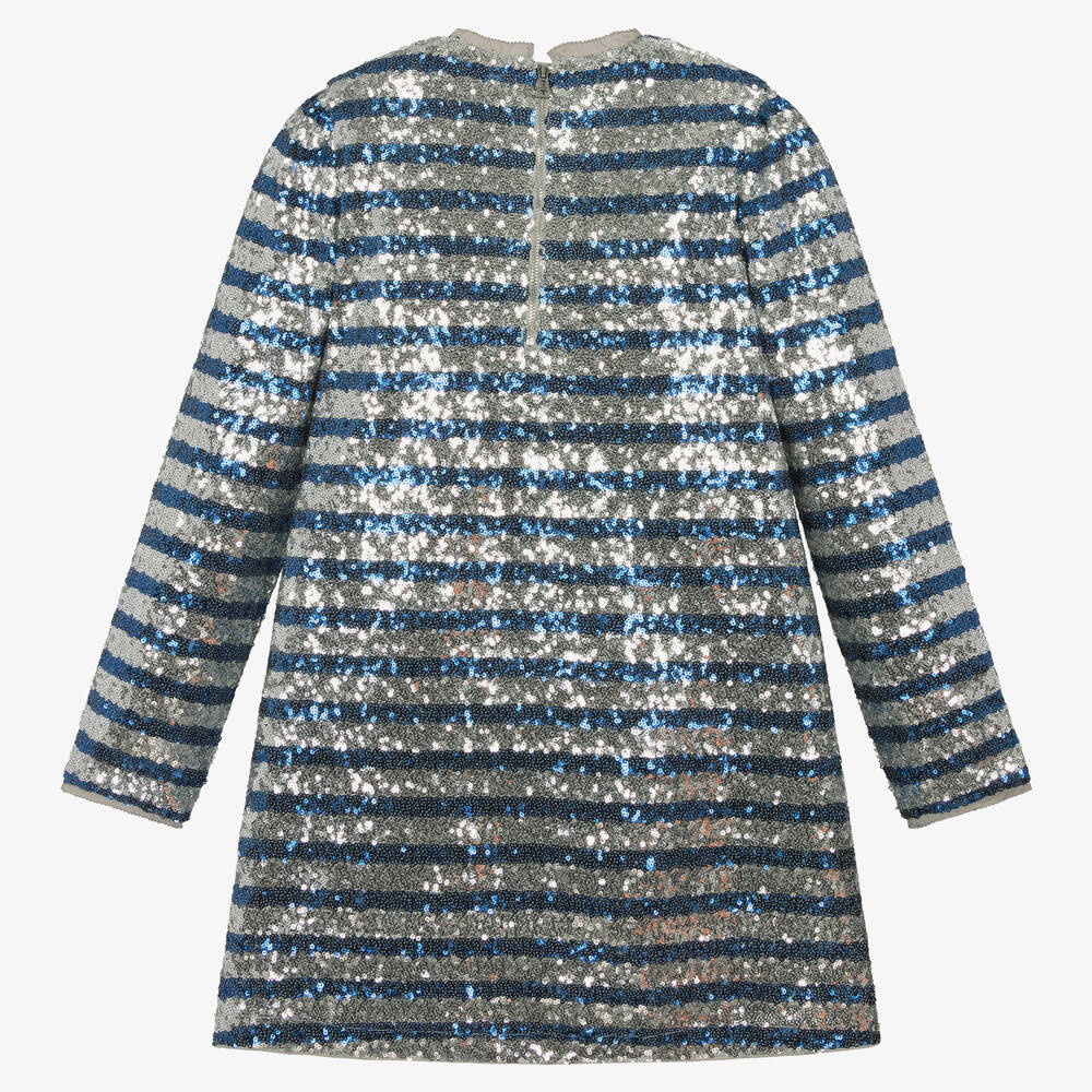 Zadig&Voltaire-Teen Girls Blue & Silver Sequin Dress | Childrensalon Outlet