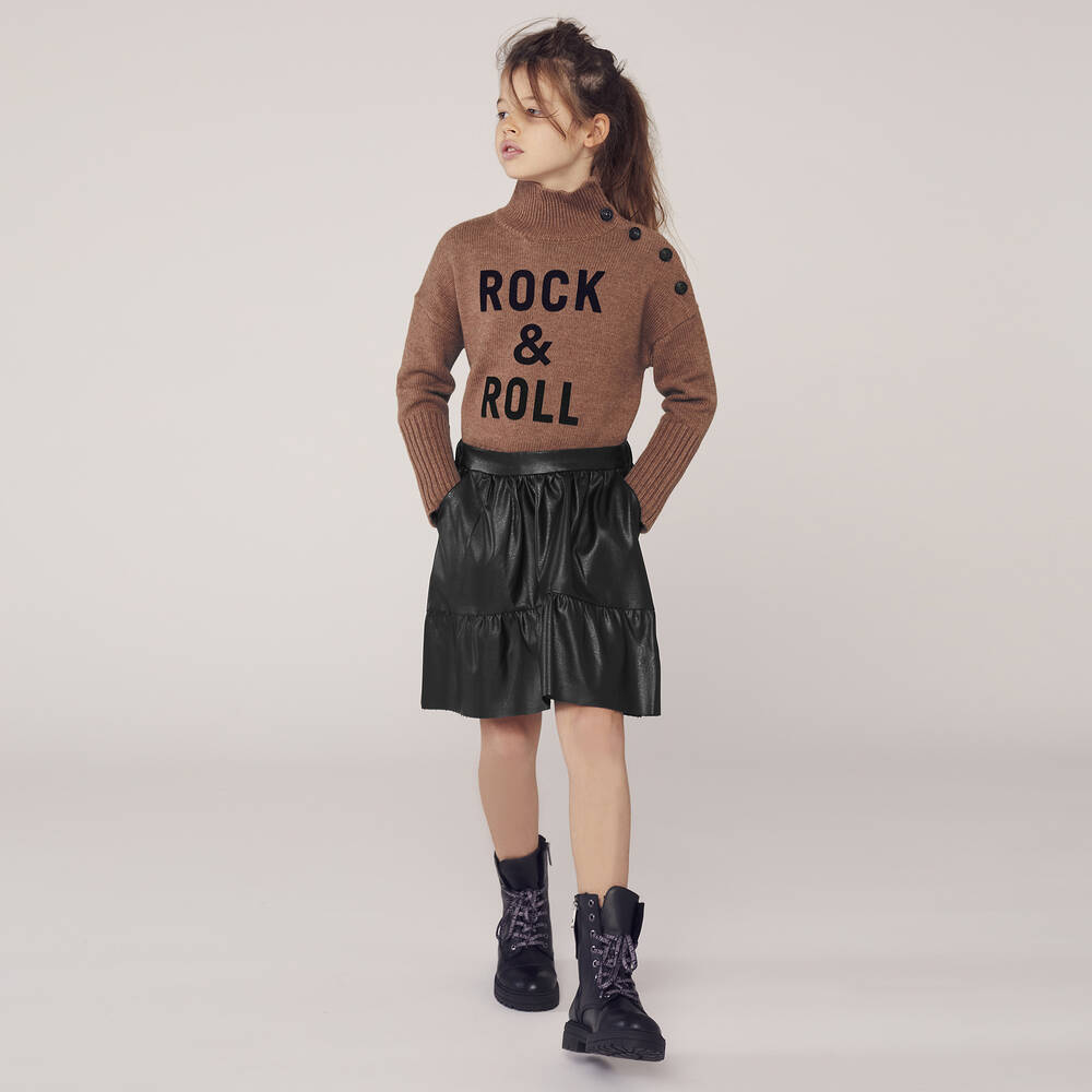 Zadig Voltaire Teen Girls Faux Leather Skirt