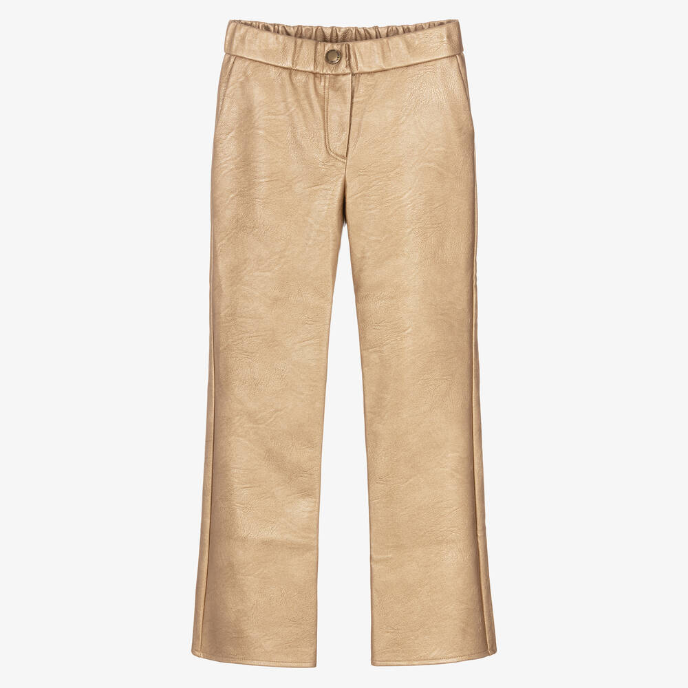 Zadig&Voltaire - Teen Girls Gold Faux Leather Trousers | Childrensalon