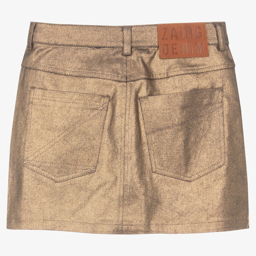 Zadig&Voltaire - Teen Girls Gold Mini Skirt | Childrensalon